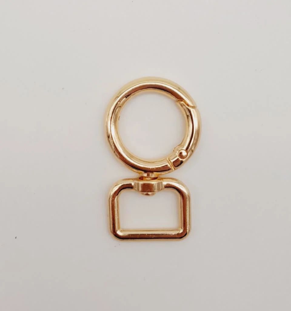 Çanta Aksesuar 2 cm Light Gold Köşeli Yaylı Halka 1 Adet