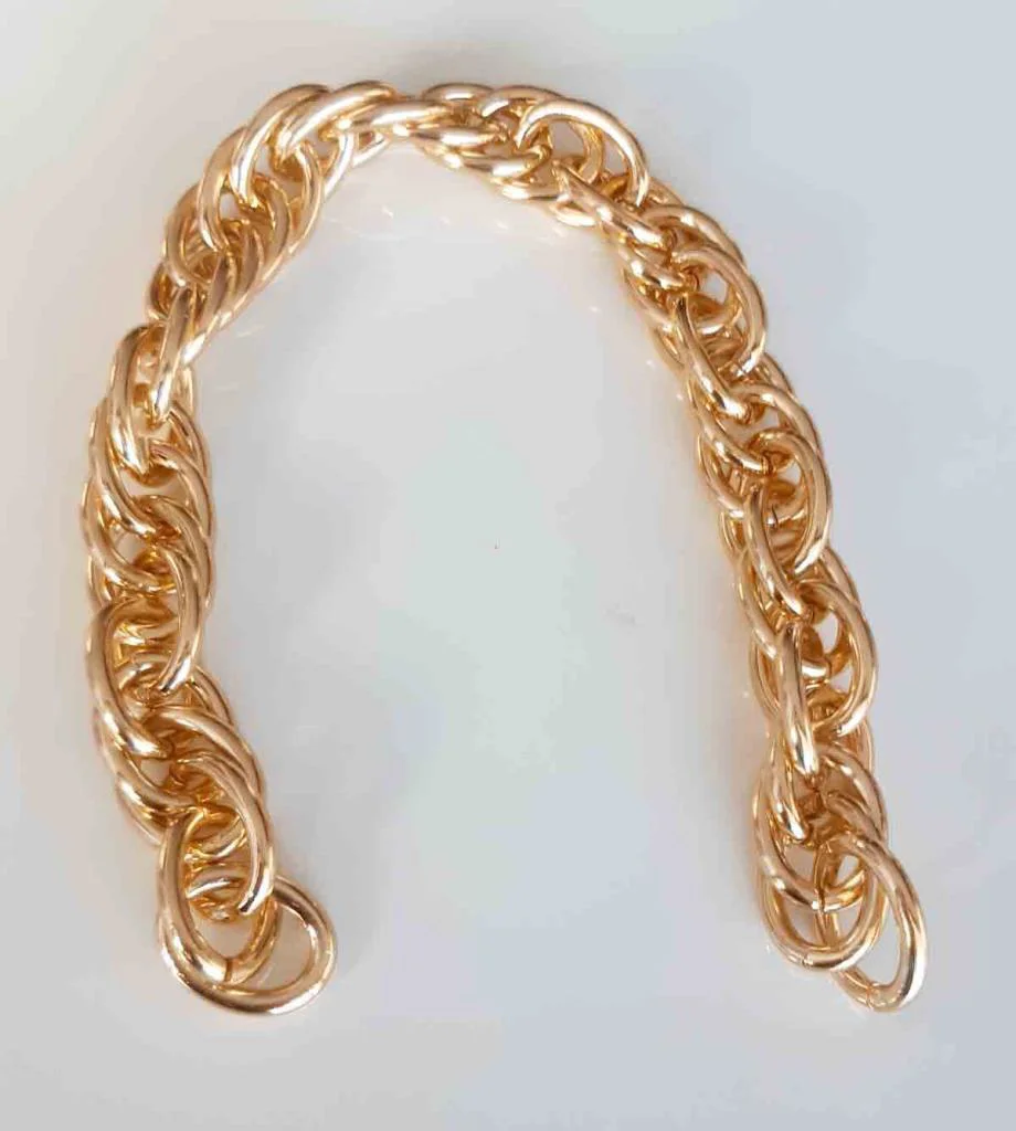 Çanta Aksesuar 35 Cm Çift Halka Döngülü Zincir Light Gold Renk