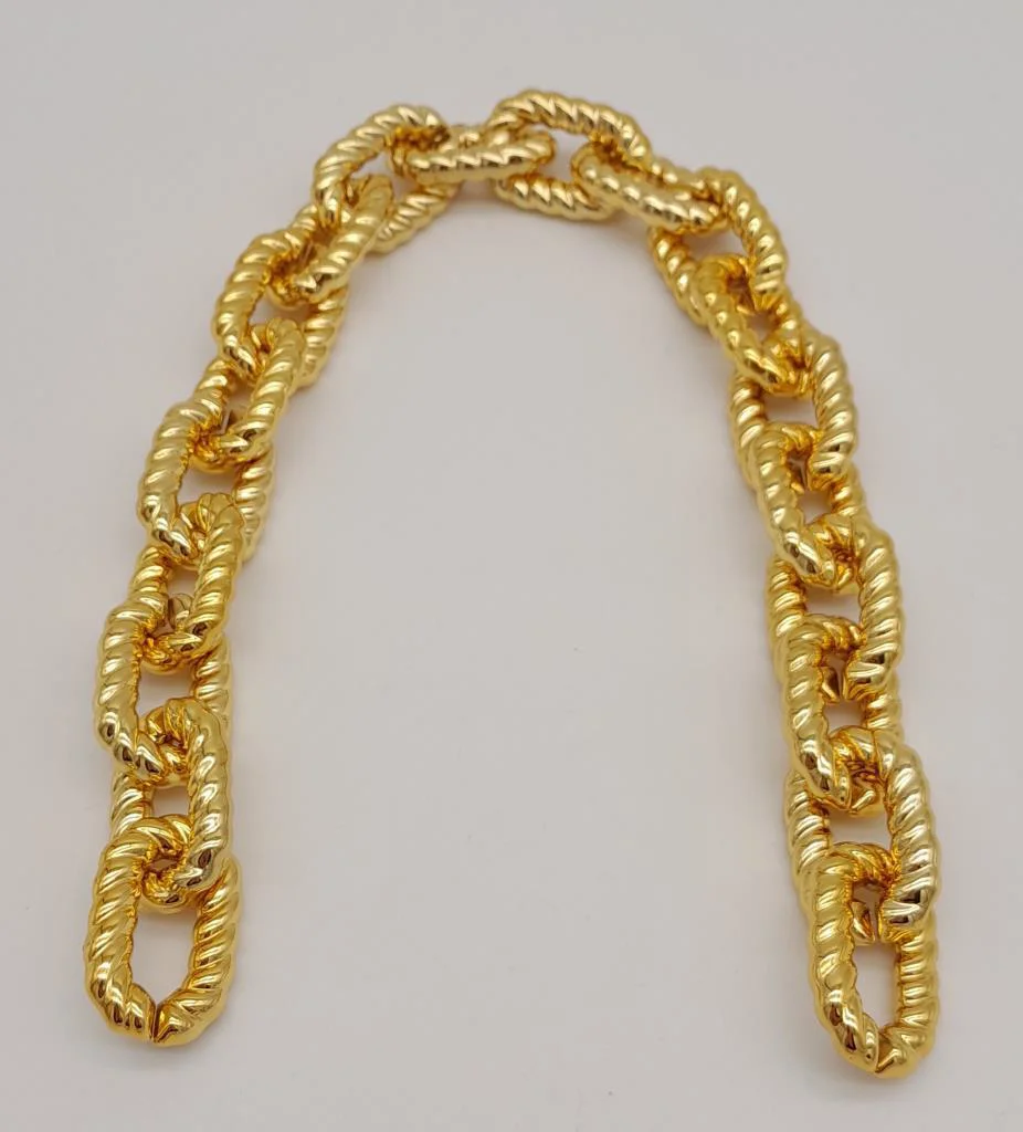 Çanta Aksesuar 45 cm Burgu Model Metal Görünümlü Light Gold Renk 