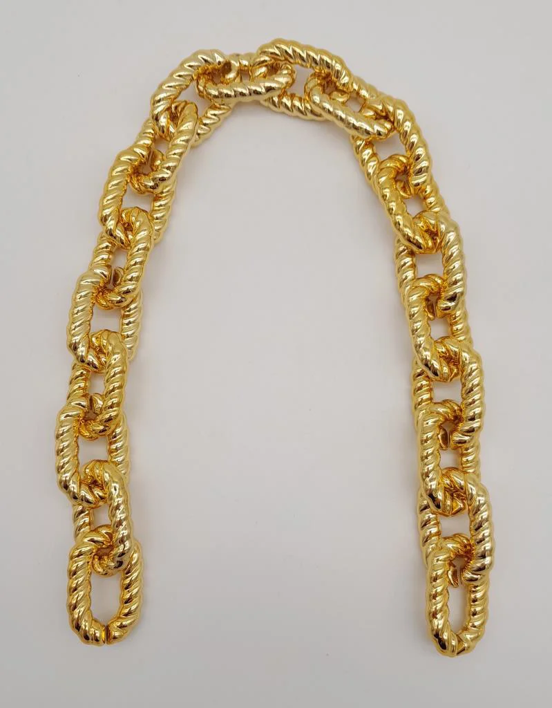 Çanta Aksesuar 45 cm Burgu Model Metal Görünümlü Light Gold Renk 