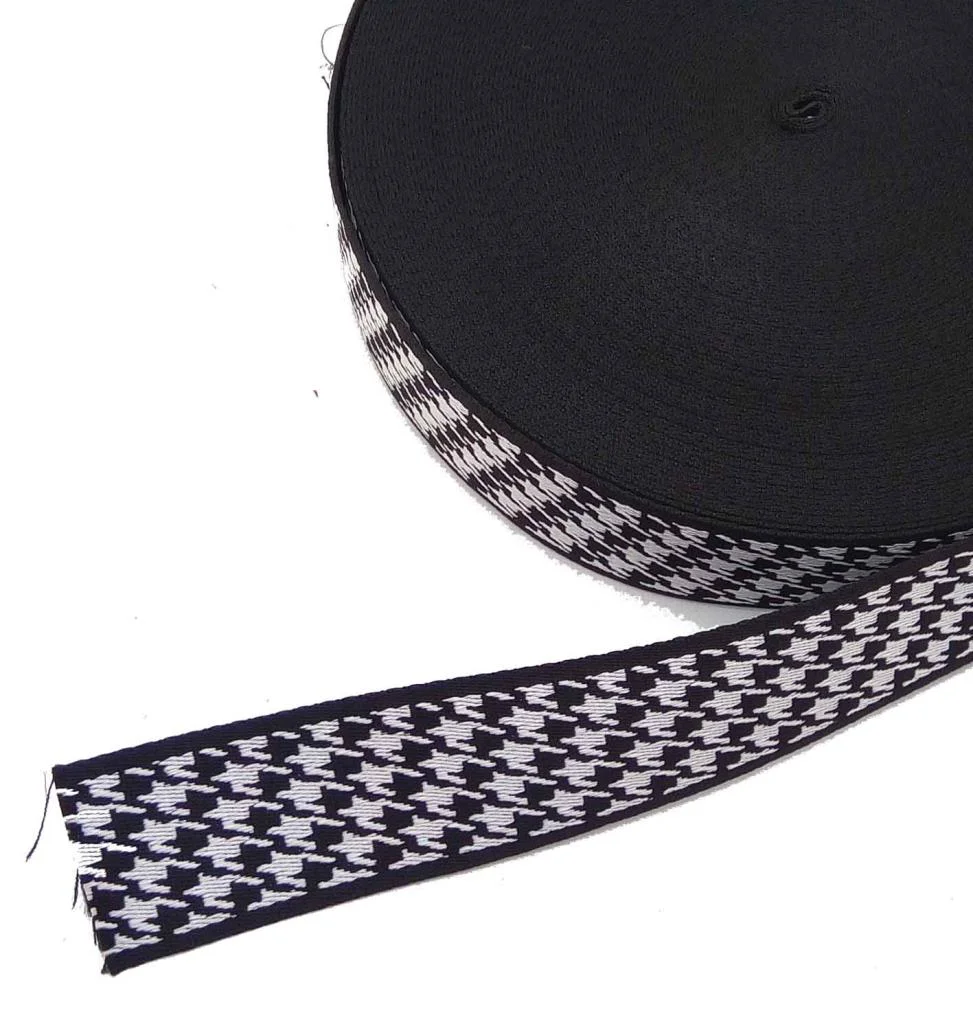 Çanta Aksesuar 5 Cm Kazayağı Desenli Siyah  Polyester Kolon