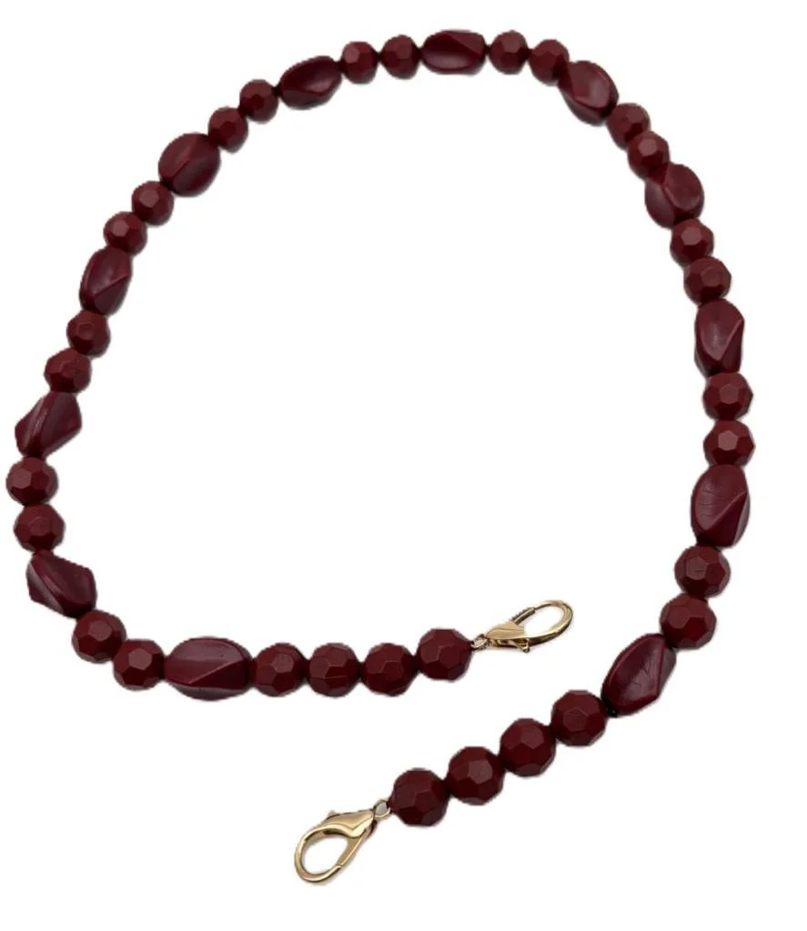 Çanta Aksesuar 60 Cm Bordo Renk Çanta Sapı Kancalı Light Gold Met
