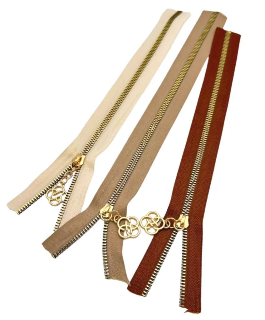 Çanta Aksesuar Başlıklı Fermuar Set 30 Cm Light Gold Metal (Taba,