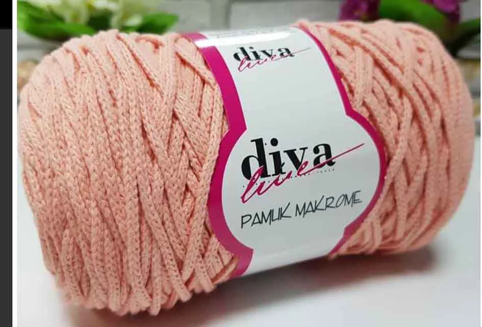 Çanta Aksesuar Diva Pamuk Makrome Somon (Kalın)
