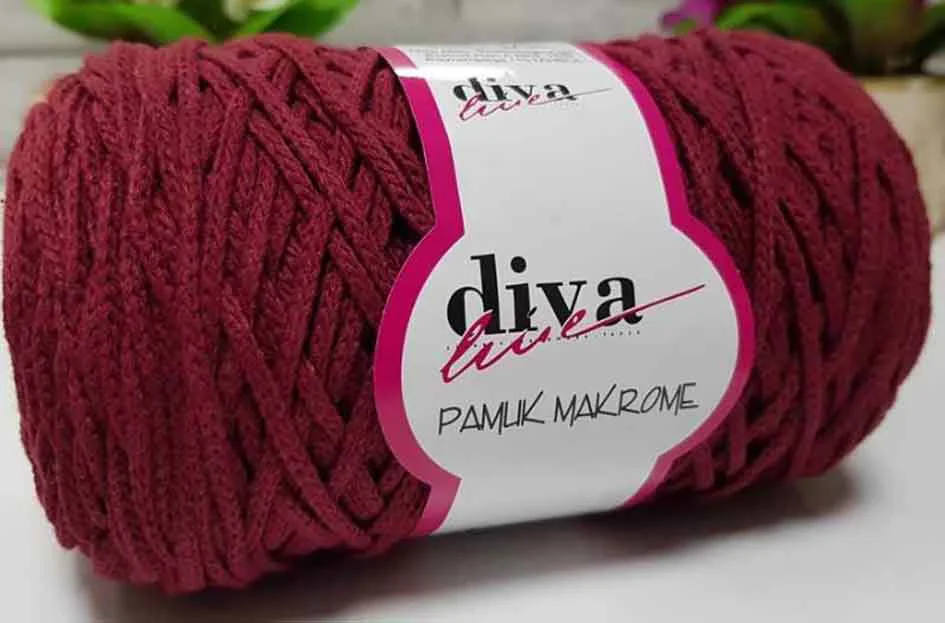 Çanta Aksesuar Diva Pamuk Makrome Bordo (Kalın)