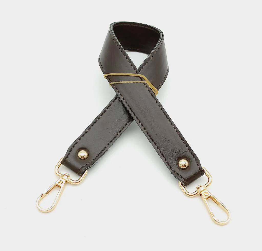 Çanta Aksesuar Kahverengi Renk 42X2.5 Cm Kancalı Sap Light Gold M