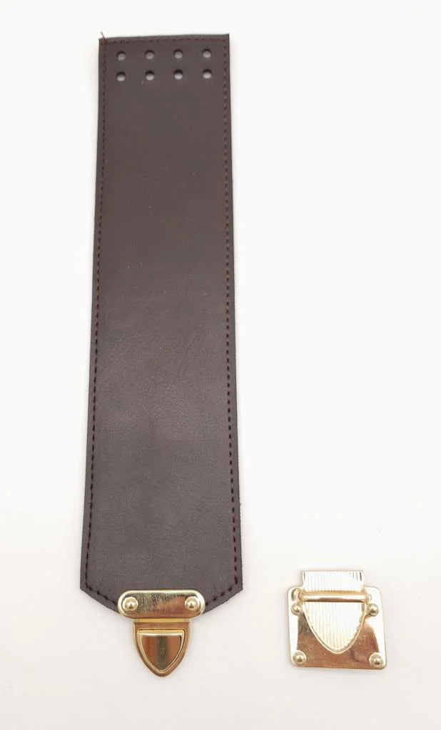 Çanta Aksesuar Kahverengi Suni Deri 25X6 Cm Çanta Kapağı