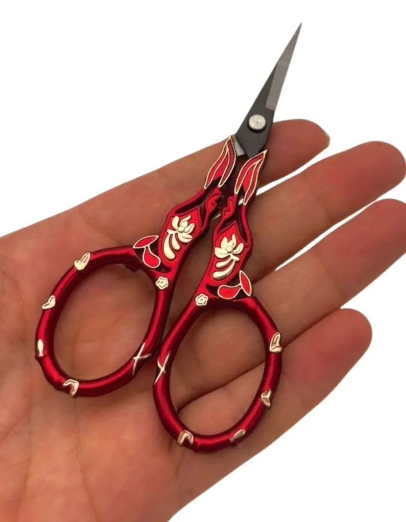 Çanta Aksesuar  Kırmızı Renk Vintage Makas 11 cm