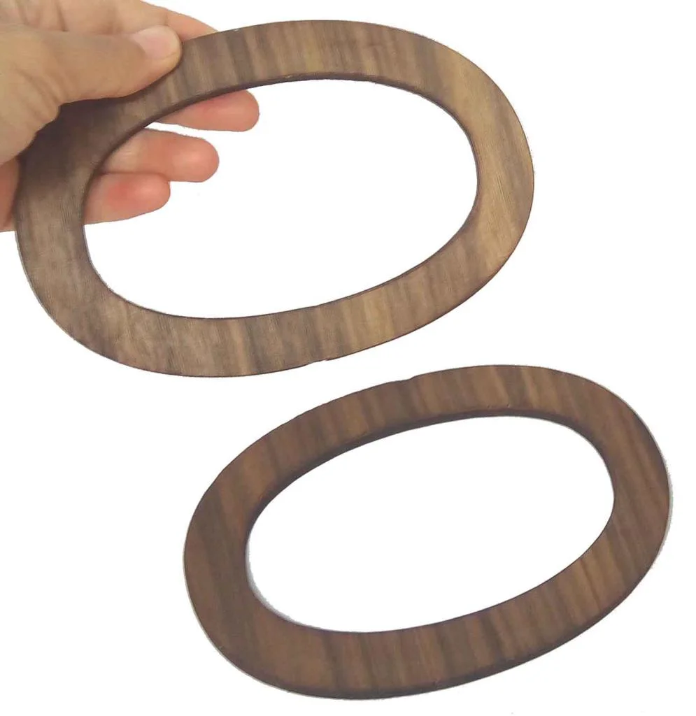 Çanta Aksesuar Oval Ahşap Çanta Sapı