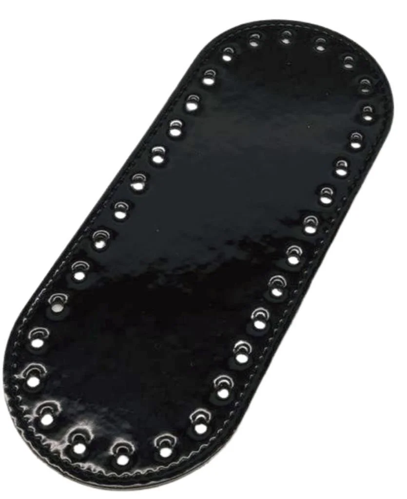 Çanta Aksesuar Suni Deri Siyah Rugan 20x8 cm Oval Çanta Tabanı