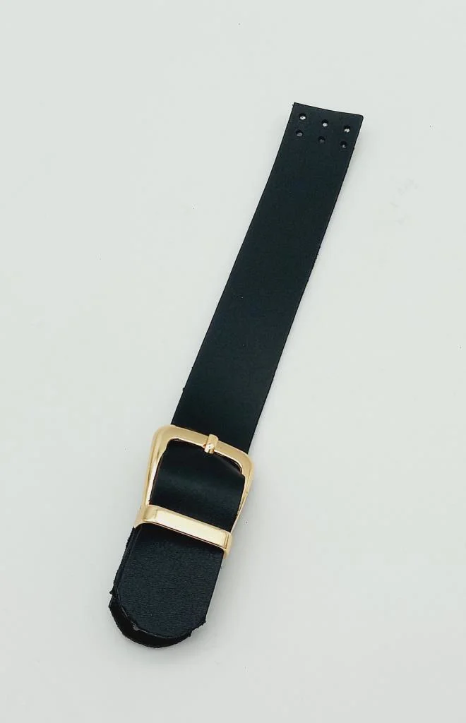 Çanta Aksesuar Tek Kat 18 Cm Suni Deri Siyah Kapak Light Gold Met