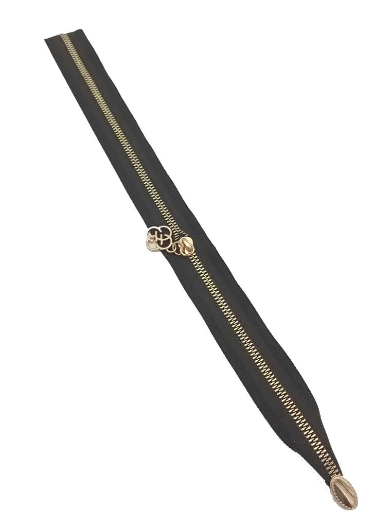 Çanta Aksesuar Tek Stoplu 45 Cm Fermuar Light Gold Metal Siyah Re