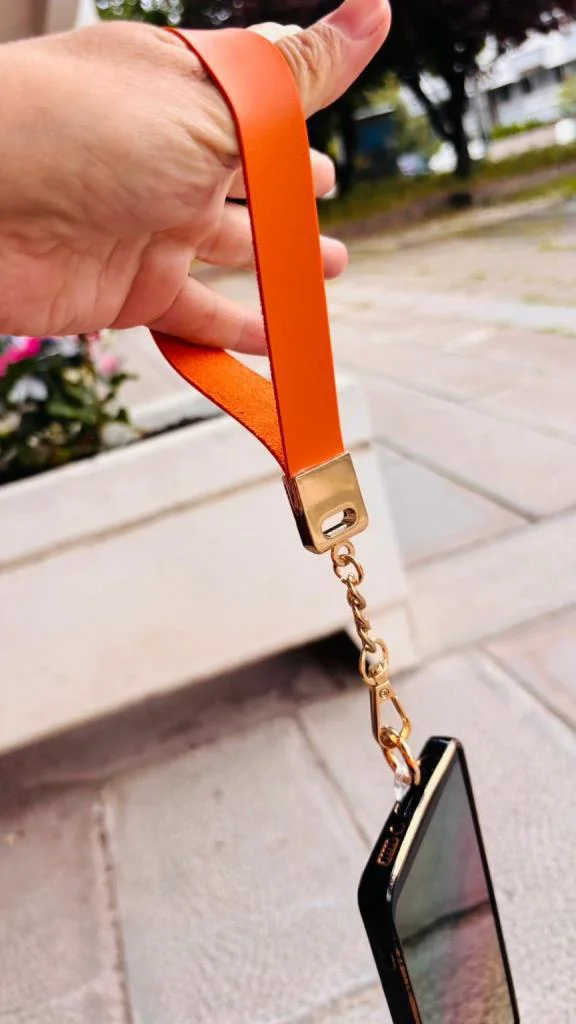 Çanta Aksesuar Turuncu Renk  Telefon Bilek Askısı, Telefon Zincir