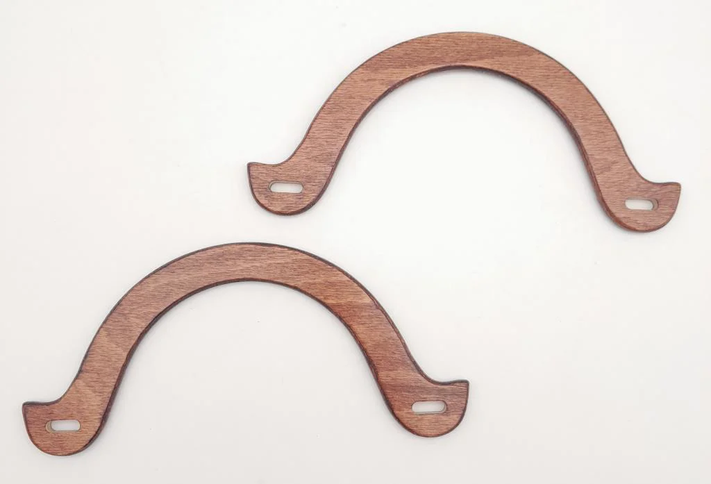 Çanta Aksesuar U Model 10x22 cm Taba Renk Ahşap Çanta Sapı