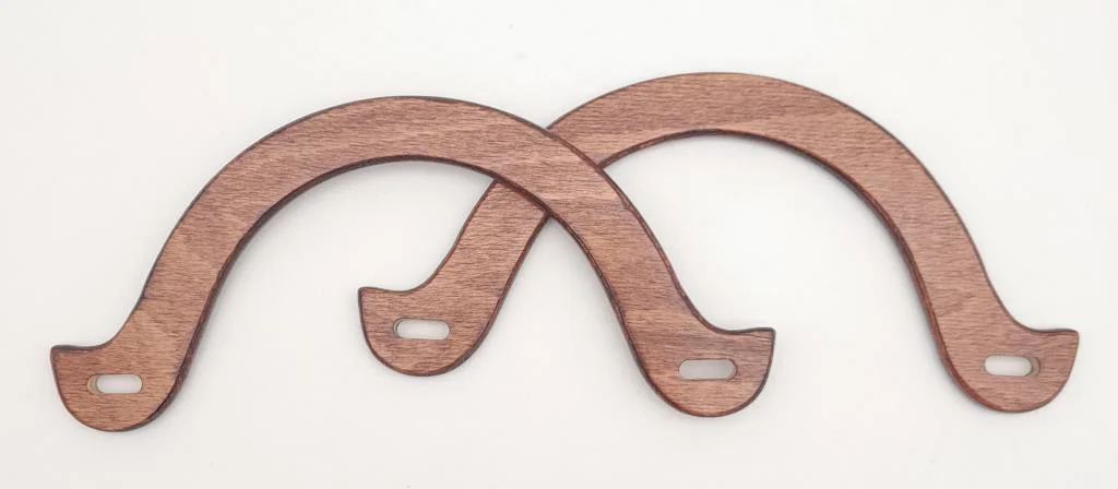 Çanta Aksesuar U Model 10x22 cm Taba Renk Ahşap Çanta Sapı