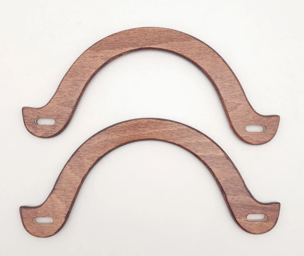 Çanta Aksesuar U Model 10x22 cm Taba Renk Ahşap Çanta Sapı
