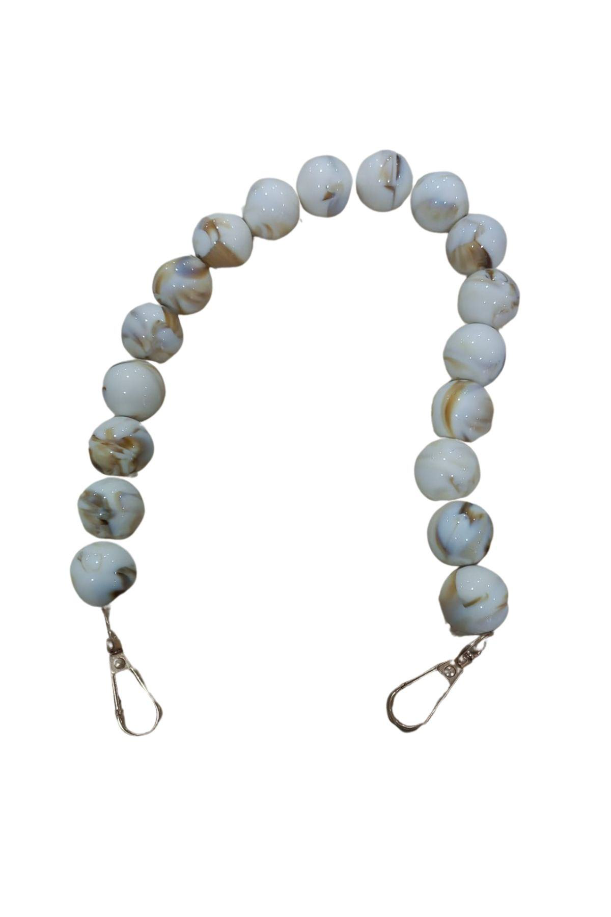 P Parla Çanta Askisi 40 Cm Akrilik Yuvarlak Krem