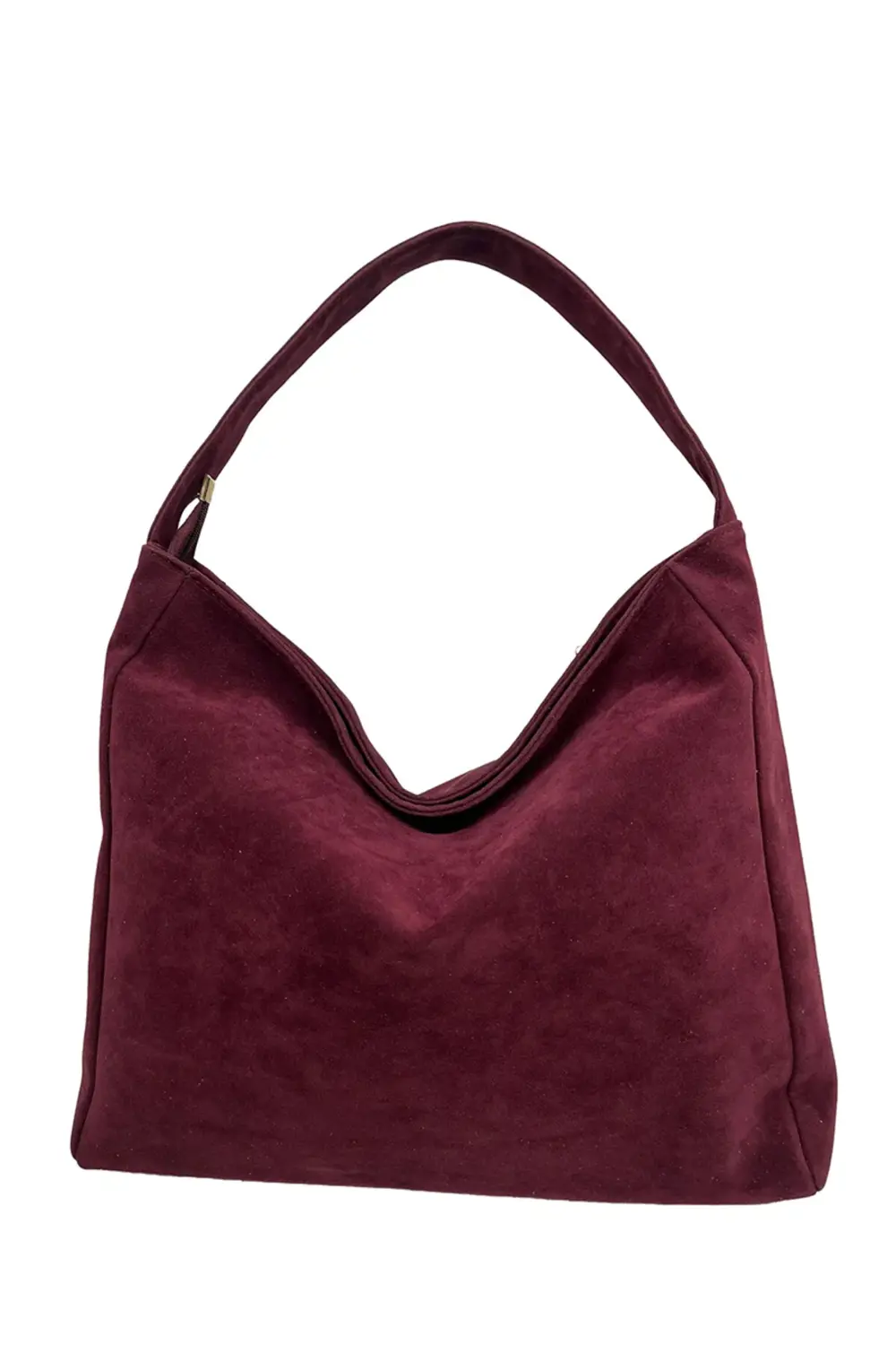 ÇANTA BORDO DERİ SAPLI SÜET OMUZ GENİŞ ÇANTA