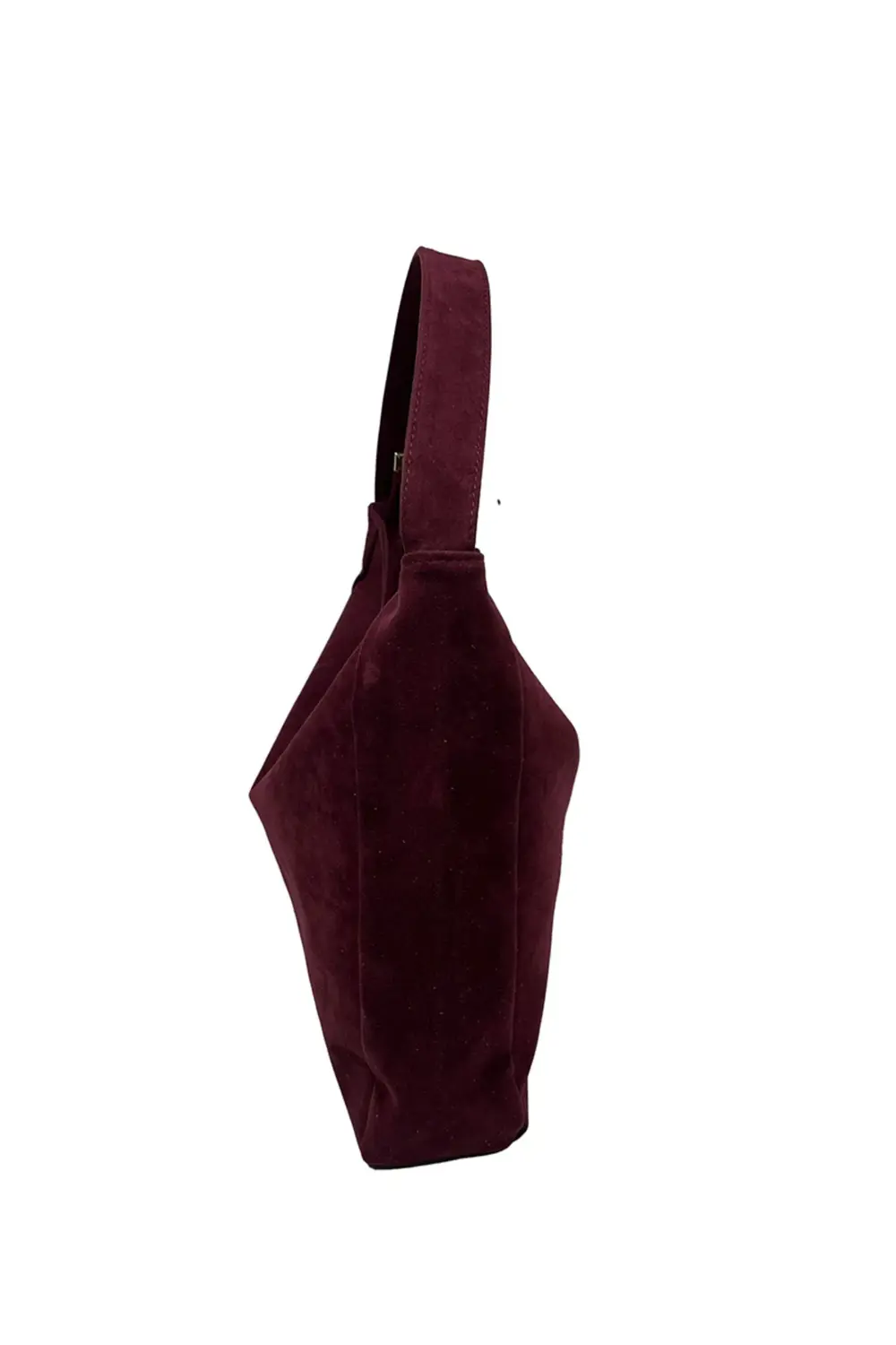 ÇANTA BORDO DERİ SAPLI SÜET OMUZ GENİŞ ÇANTA