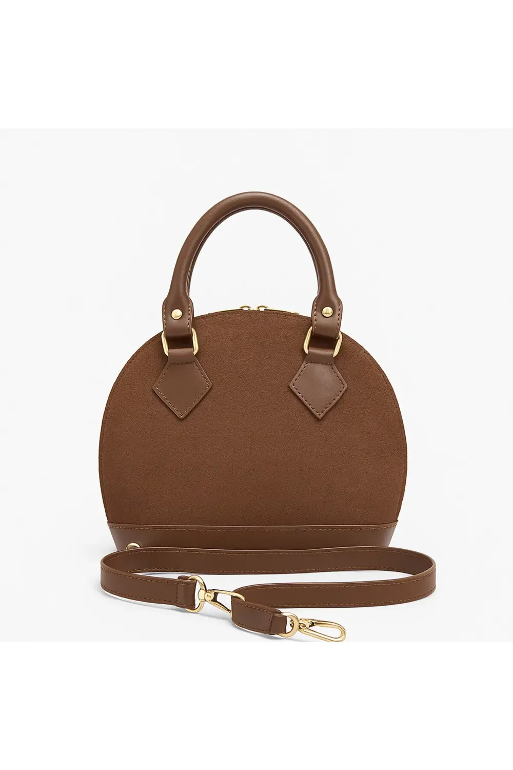 ÇANTA kahve süet omuz çantası