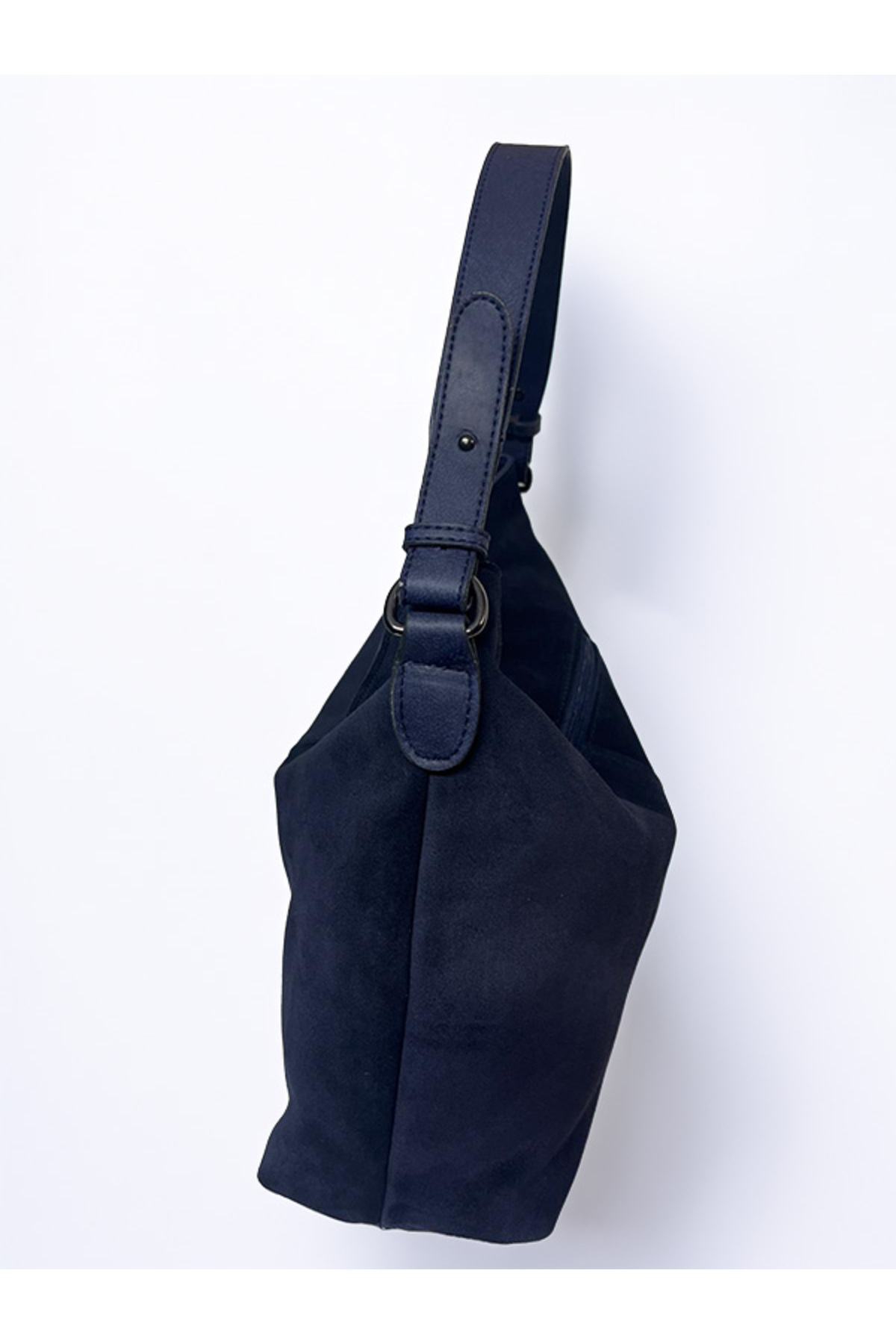 ÇANTA LACİVERT hakiki süet omuz çantası