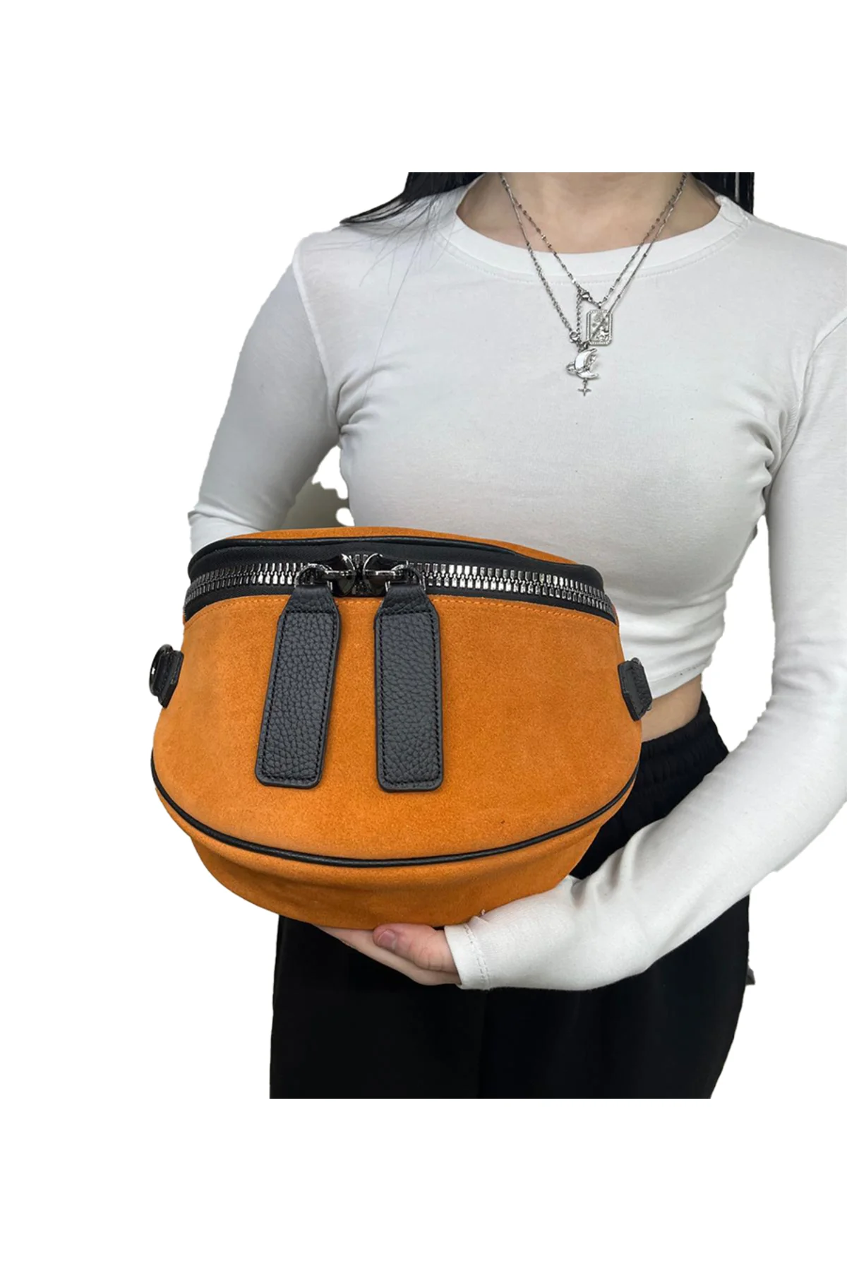 ÇANTA ORANGE 100% Gerçek deri bel çantası (bady bag)