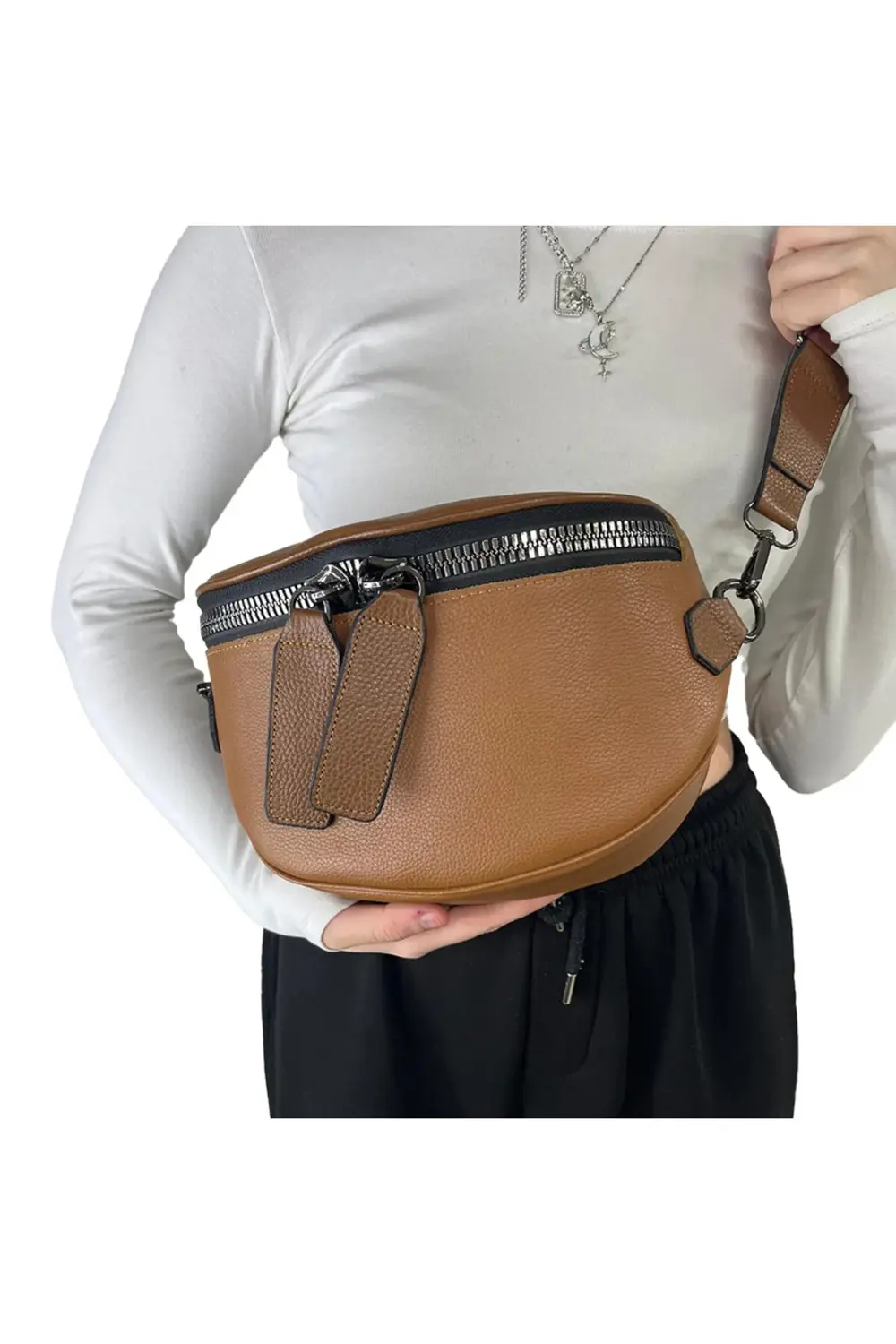 ÇANTA TABA 100% Gerçek deri bel çantası (bady bag)