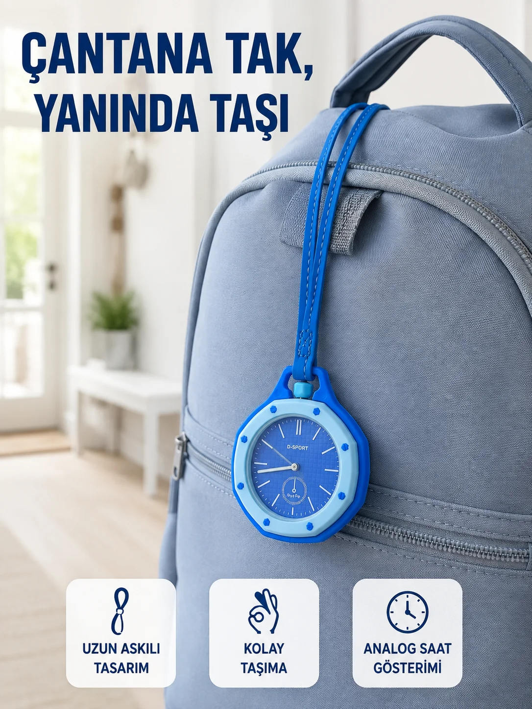 Çanta ve Anahtarlık İçin Askılı Analog Taşınabilir Charm Saat Mavi Fiyatı, Yorumları ve Özellikleri