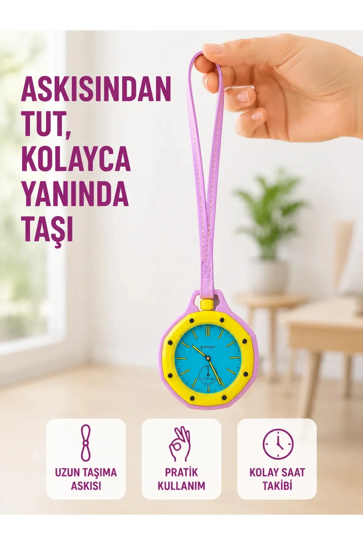 Çanta ve Pantolon İçin Askılı Charm Saat Kemer Aksesuarı Pembe Çanta ve Pantolon İçin Askılı Charm Saat Kemer Aksesuarı Pembe