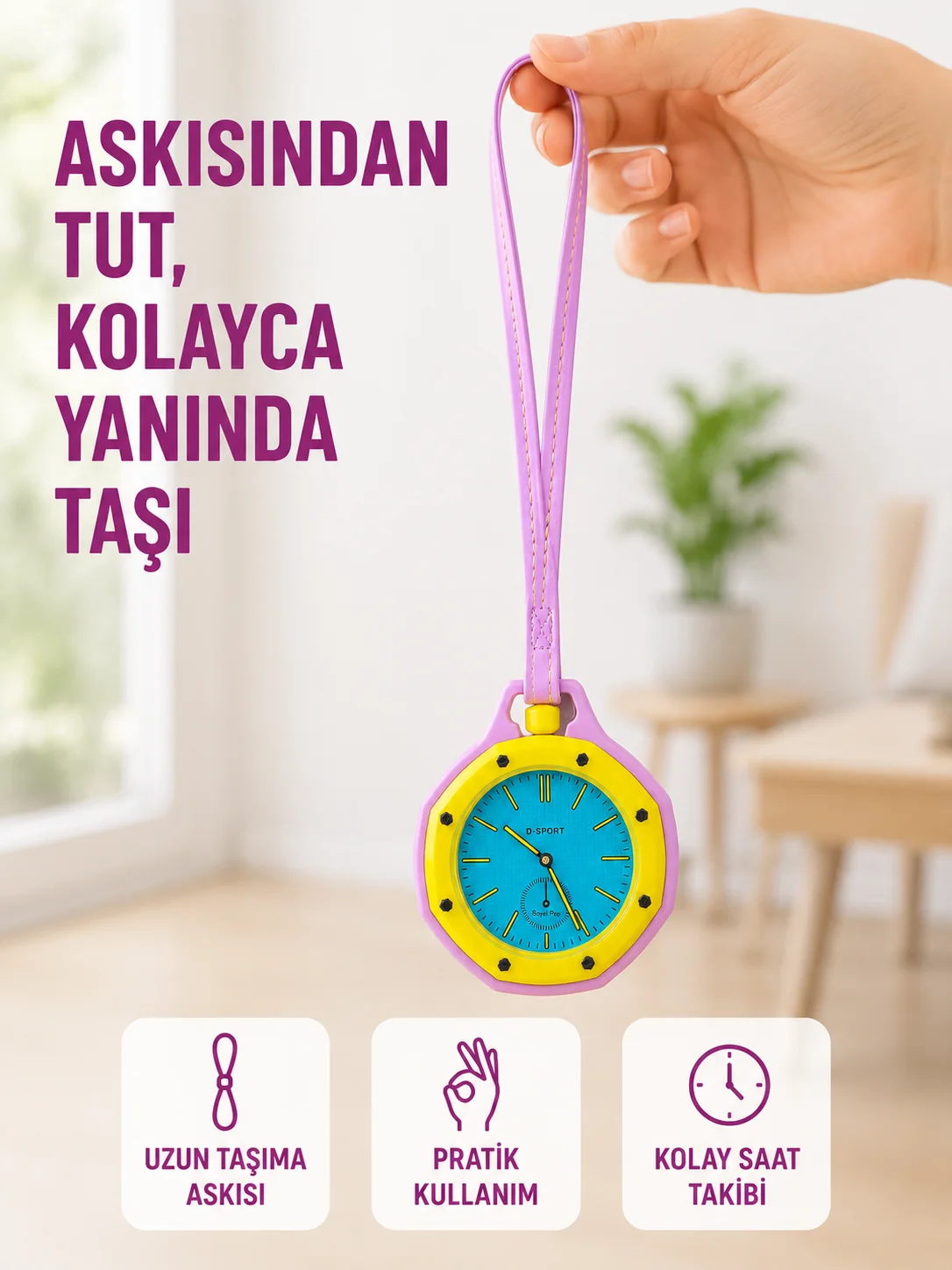 Çanta ve Pantolon İçin Askılı Charm Saat Kemer Aksesuarı Pembe Fiyatı, Yorumları ve Özellikleri