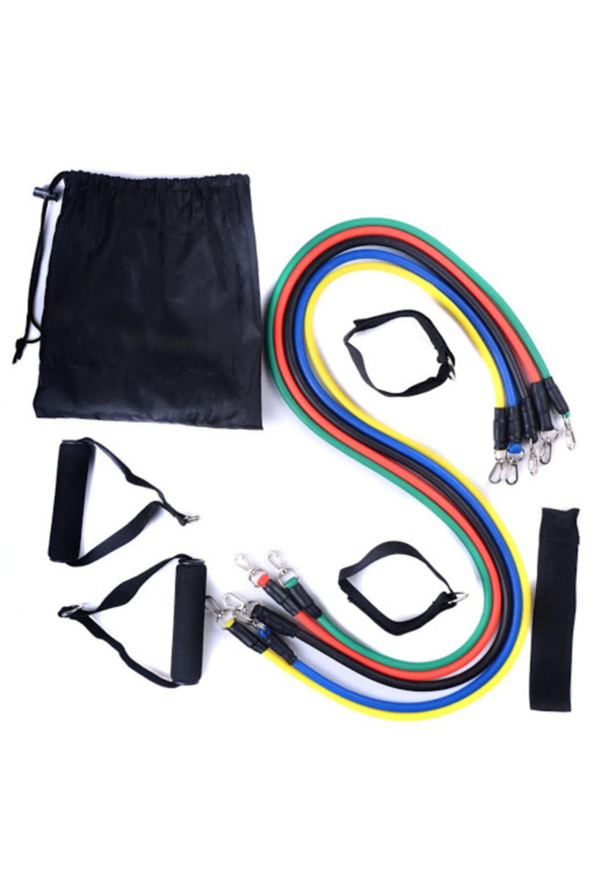 Jet Çantali 12 Parça 5 Farkli Direnç Pilates Güç Lastiği Ve Revoflex