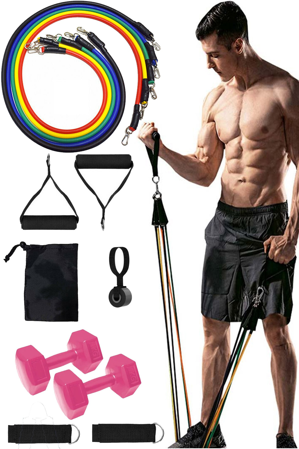 Jet Çantali 12 Parça Çok Fonksiyonlu Kapi Arkasi Pilates Ve Güç Diren