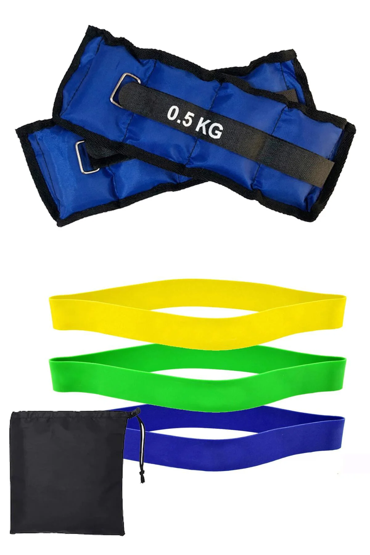 Çantalı 3 lü Aerobik Squat Pilates Bandı Hafif Orta Zor Direnç + 