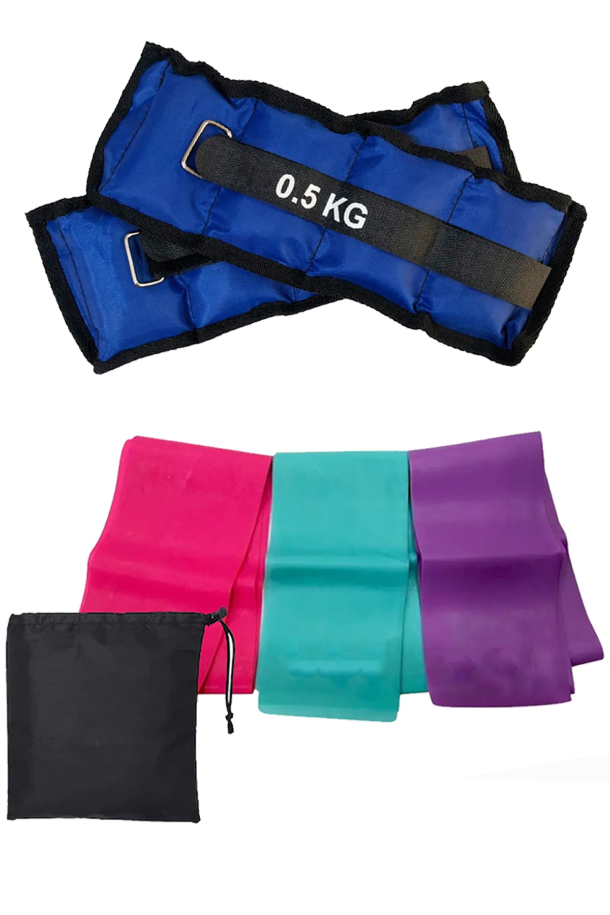 Jet Çantalı 3 Lü Pilates Bandı Hafif Orta Sert Direnç Pilates Lastiği