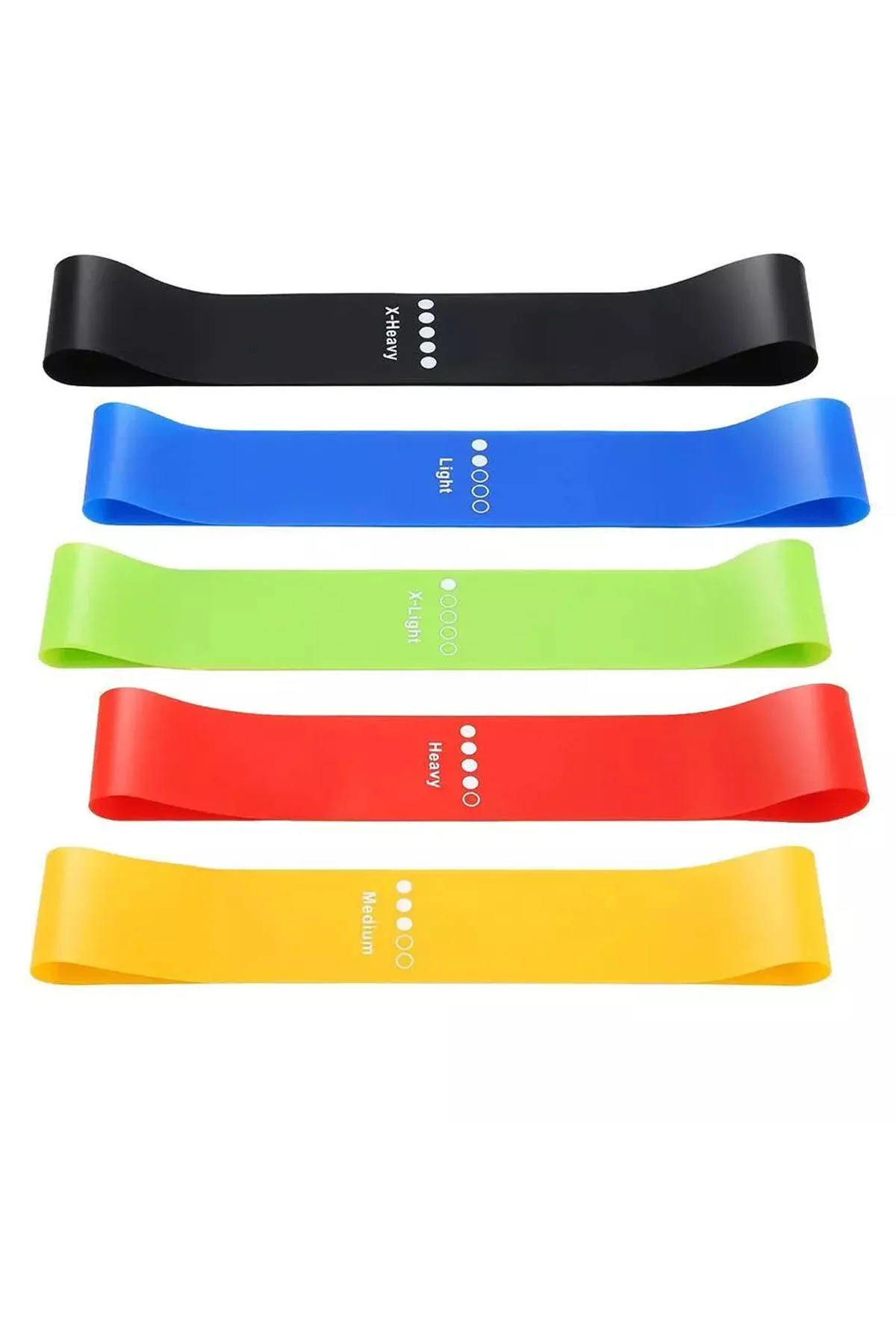 Çantalı 5 Parça Egzersiz Bandı 5 Farklı Direnç Seviyeli Aerobik S