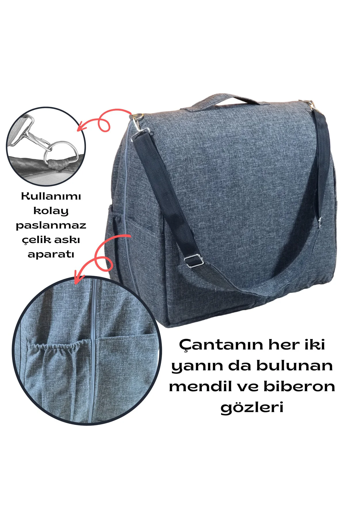 Çantalı Babynest, Bebek Çantası, Taşına Bilir Ebeveyn Yanı Reflü 