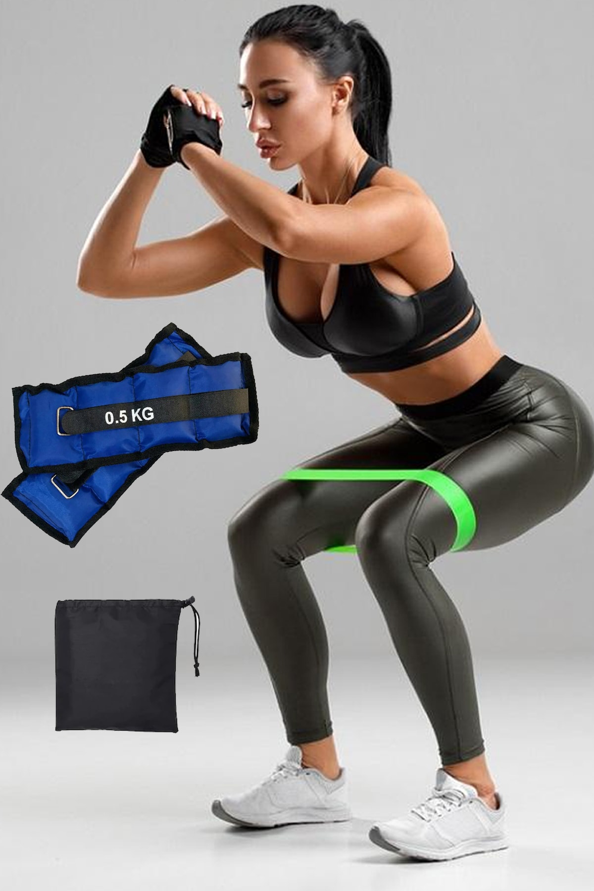 Çantalı Squat Bandı Ve Kum Torbası 0.5Kg Bilek Ağırlığı Seti Pila