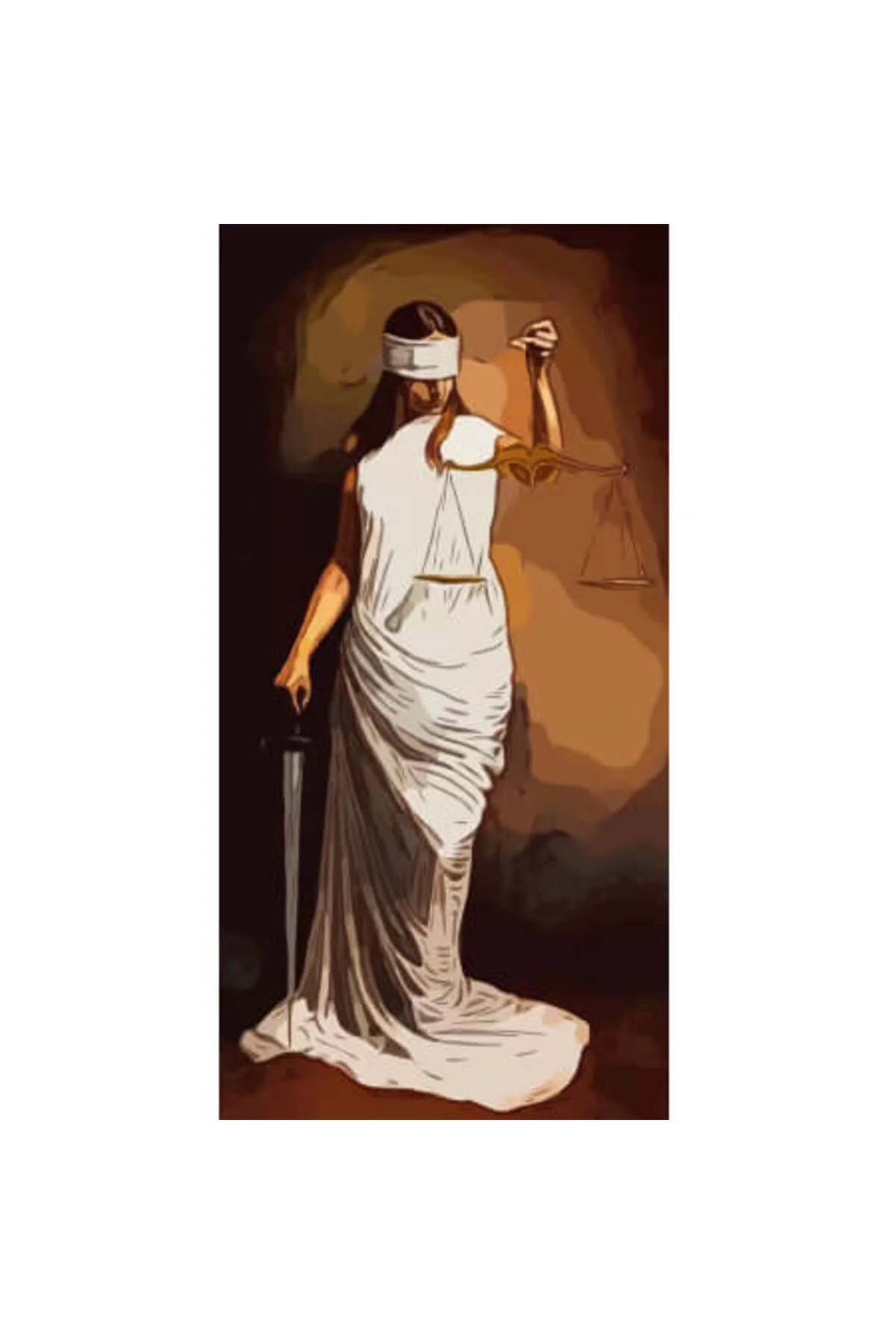 Canvas Adalet Sayılarla Boyama Seti Çerçevesiz Rulo