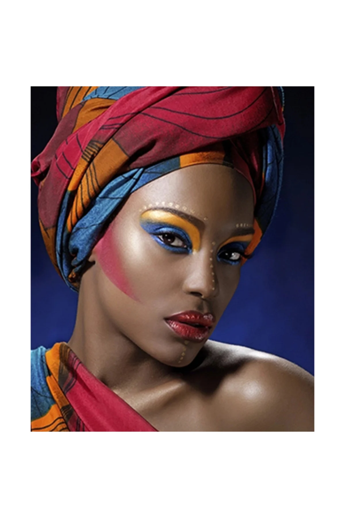 Canvas Afrika Makyajı Sayılarla Boyama Seti KASNAKLI DUVARA ASILA