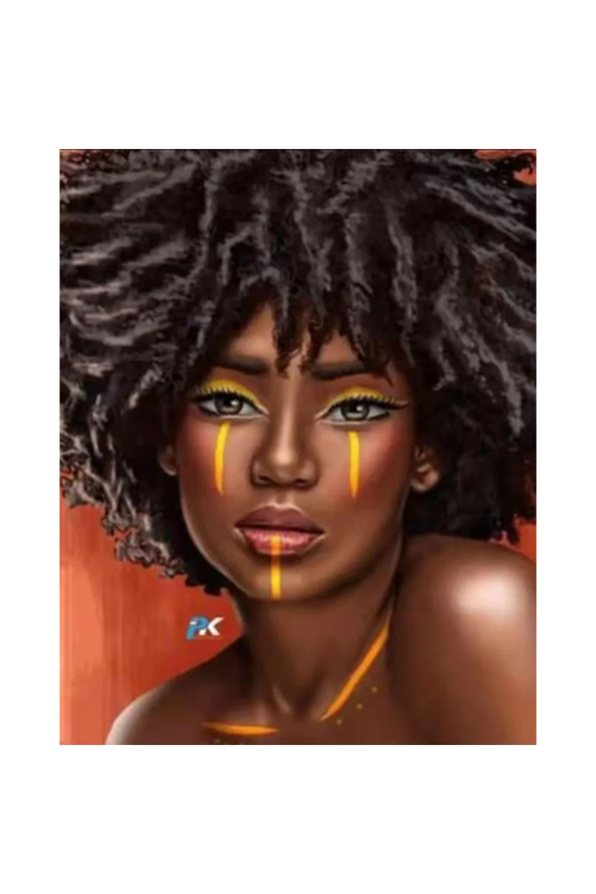 Canvas Afrika Stili Sayılarla Boyama Seti Kasnaklı 100x140 Cm