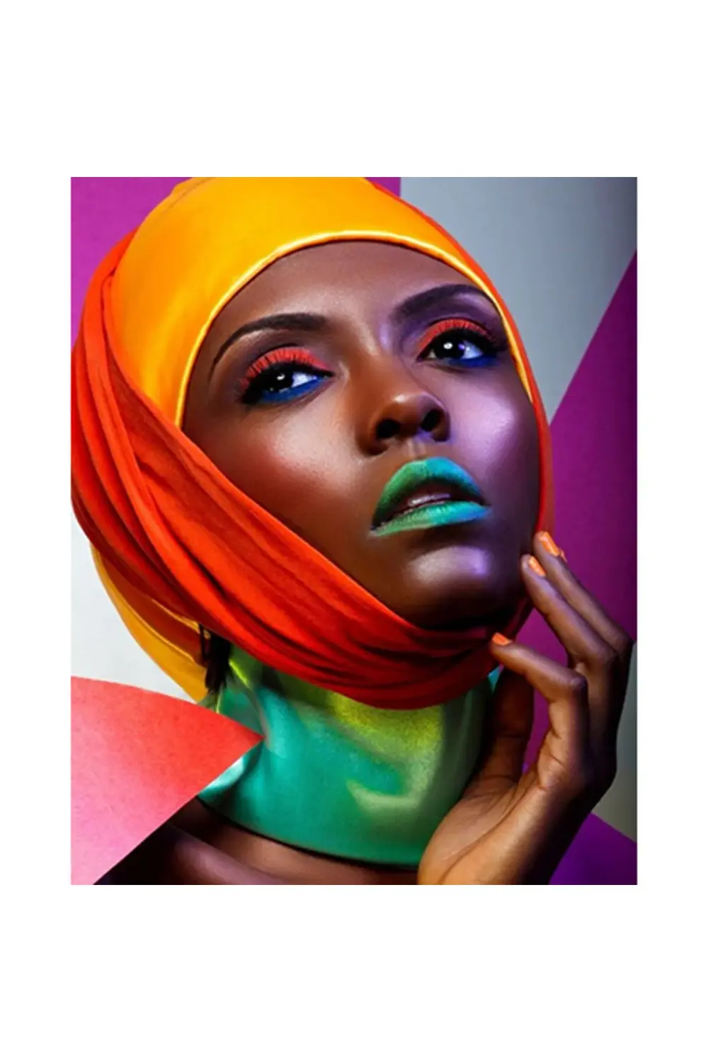 Ozn Aksesuar Canvas Afrikalı Model Sayılarla Boyama Seti Kasnakli Duvara Asila