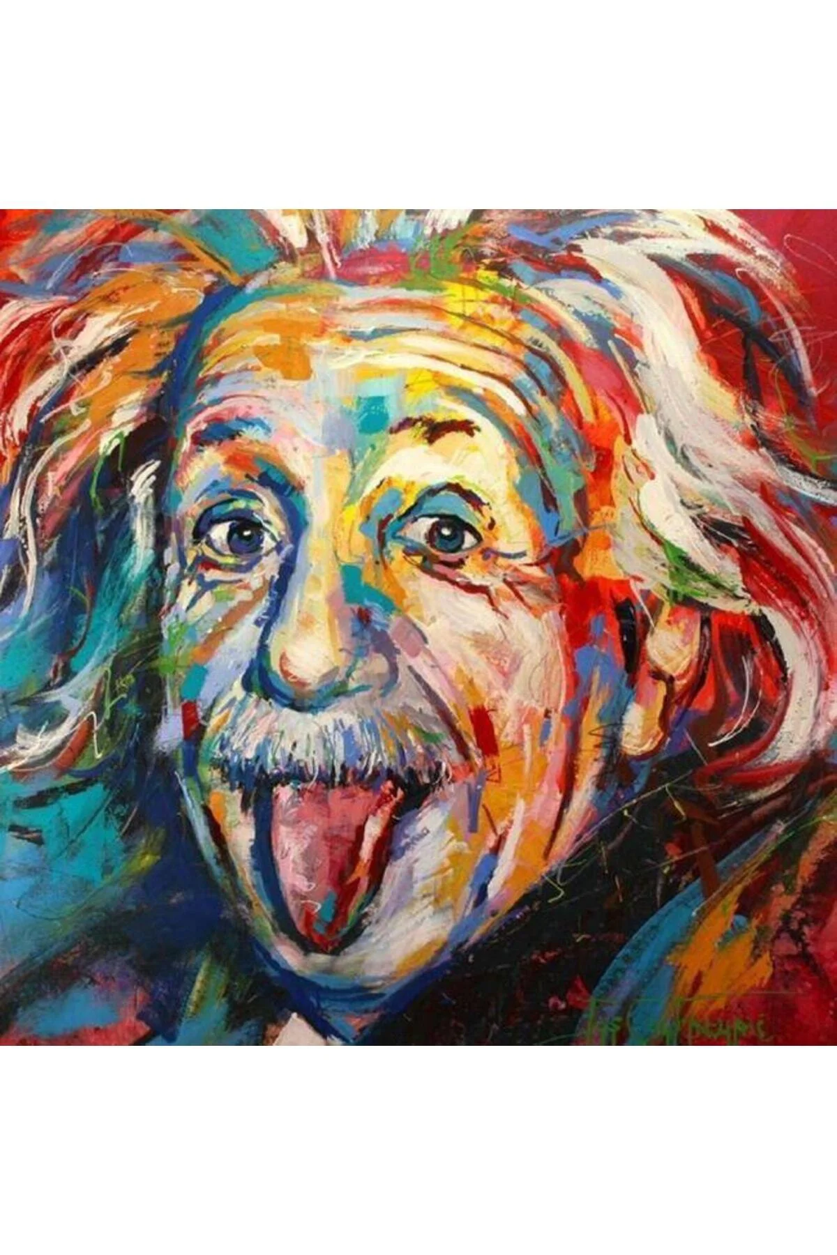 Canvas Albert Einstein Sayılarla Boyama Seti Duvar Sticker KASNAK
