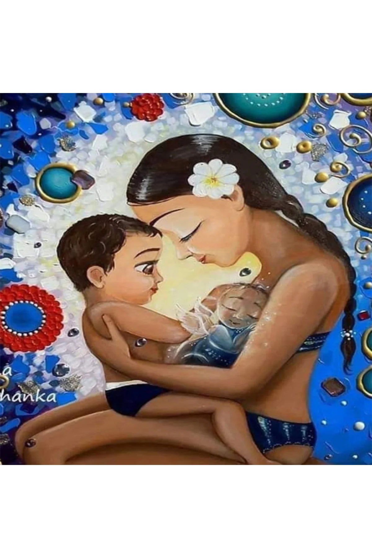 Canvas Anne Aşkı Sayılarla Boyama Seti KASNAKLI DUVARA ASILABİLİR