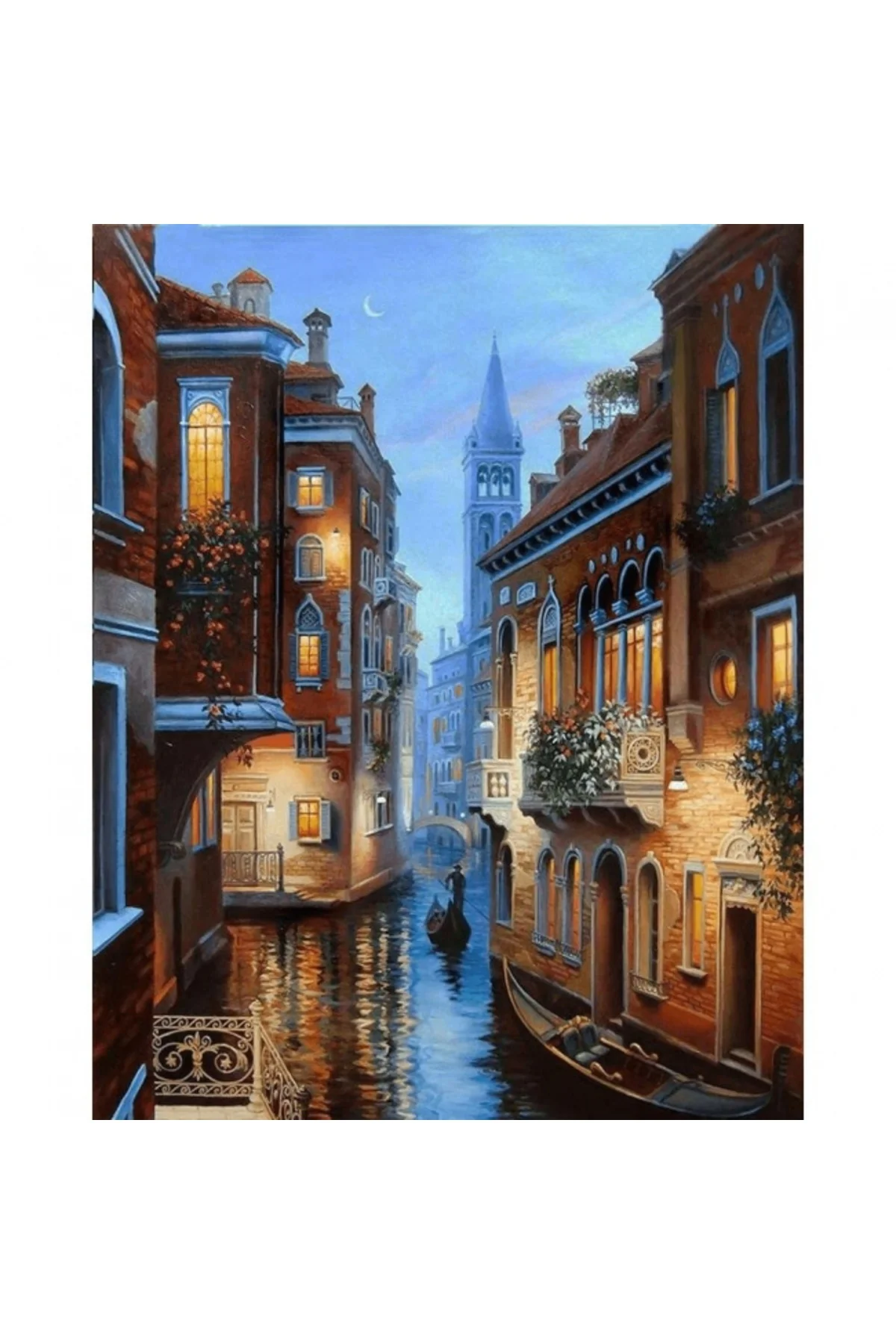 Canvas Aşıklar Şehri Venedik Sayılarla Boyama Seti KASNAKLI DUVAR