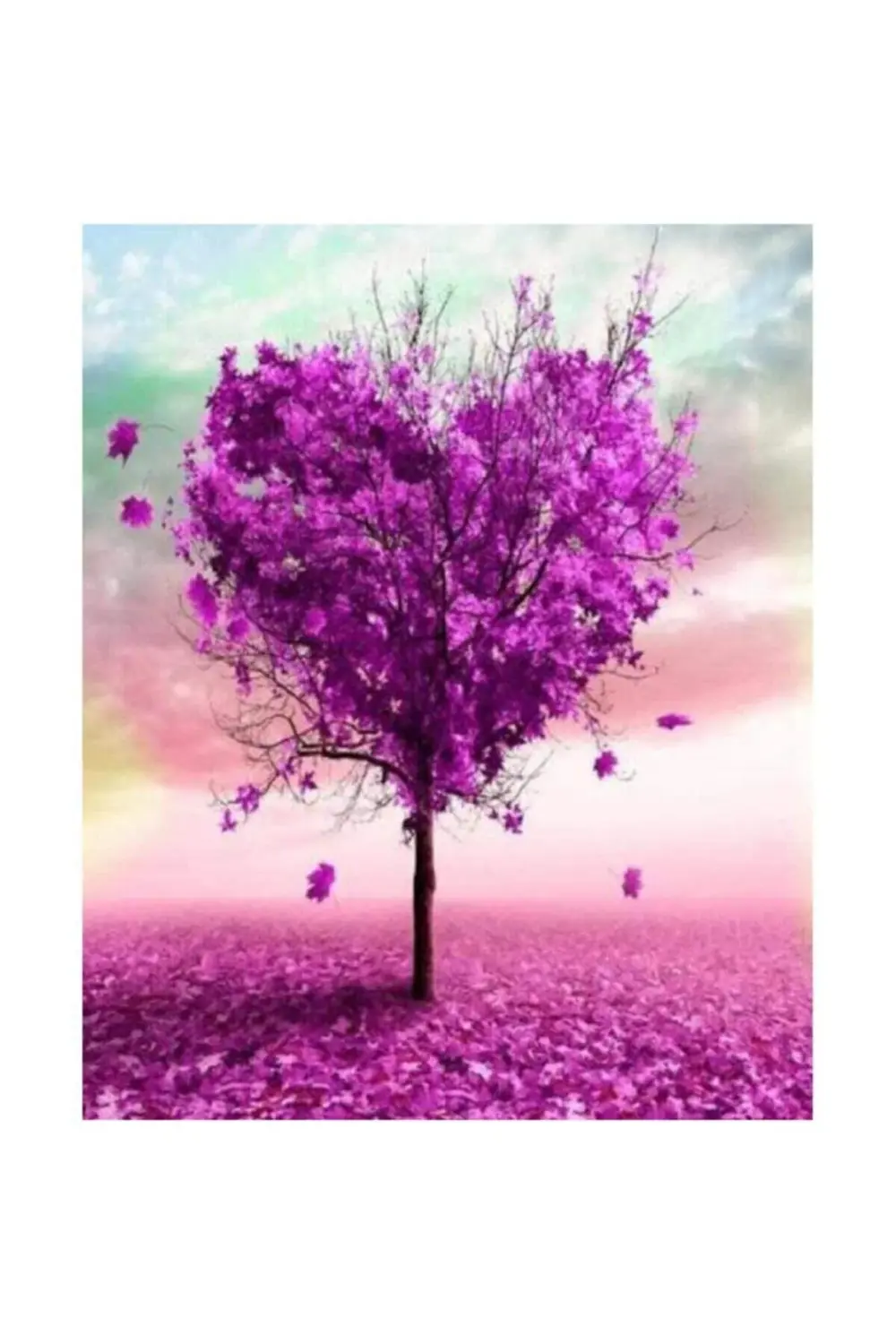 Canvas Aşk Ağacı Sayılarla Boyama Seti Duvar Sticker KASNAKLI DUV