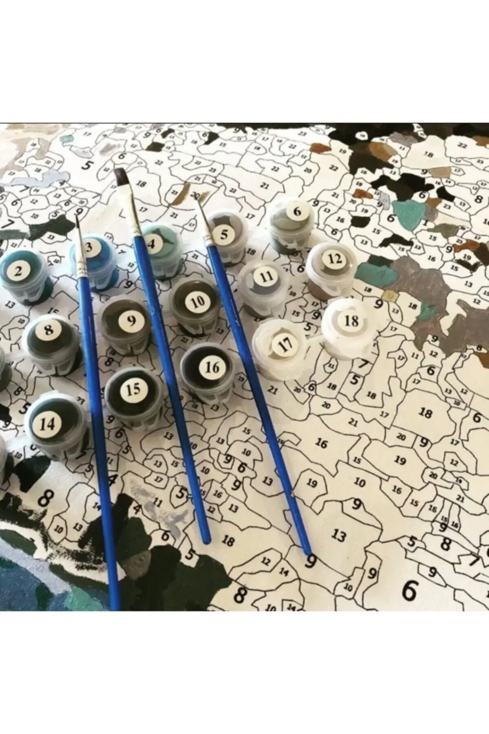 Canvas Aşk Ağacı Sayılarla Boyama Seti Duvar Sticker KASNAKLI DUV