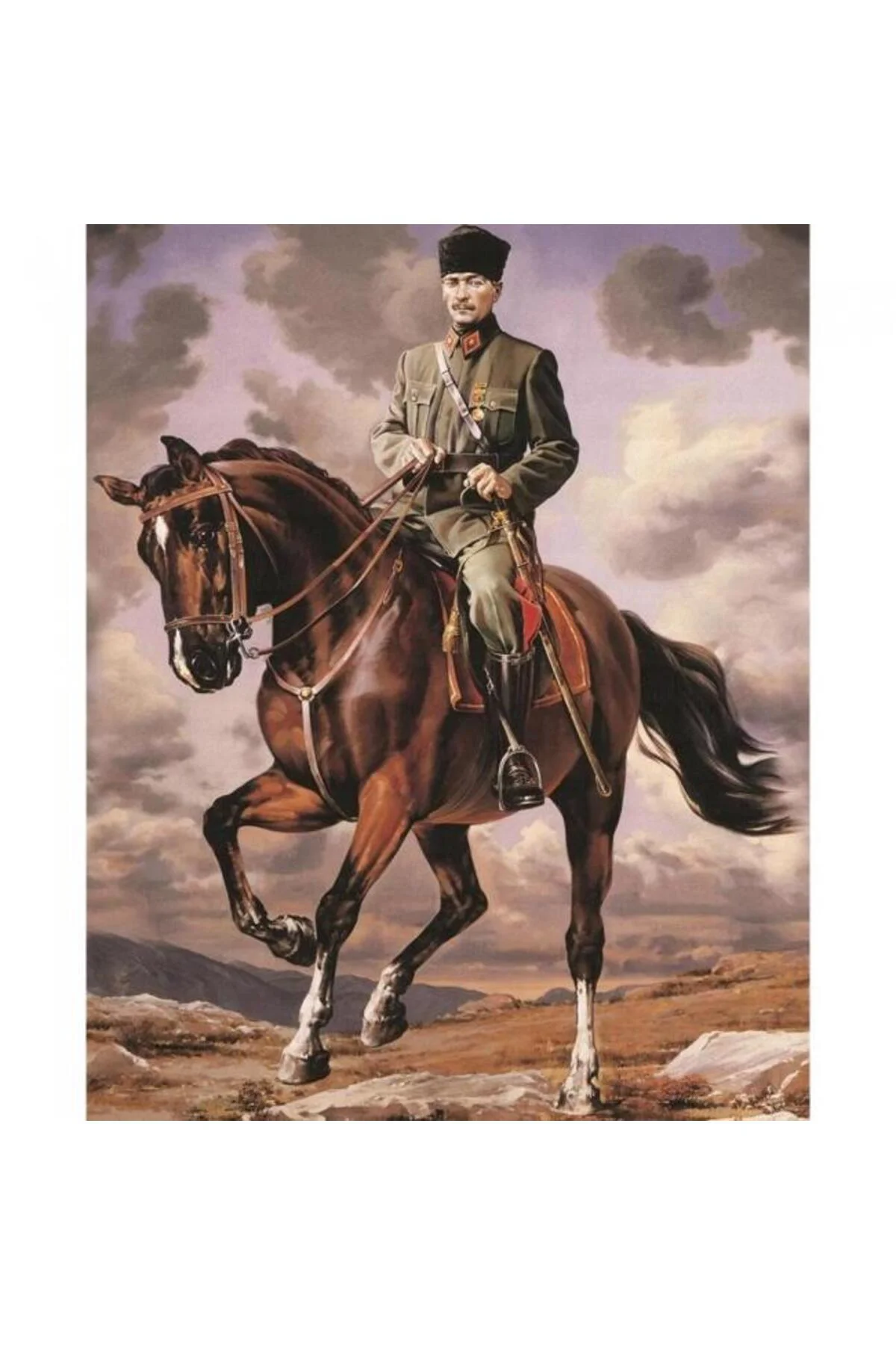 Canvas Atatürk Sayılarla Boyama Seti Çerçevesiz Rulo