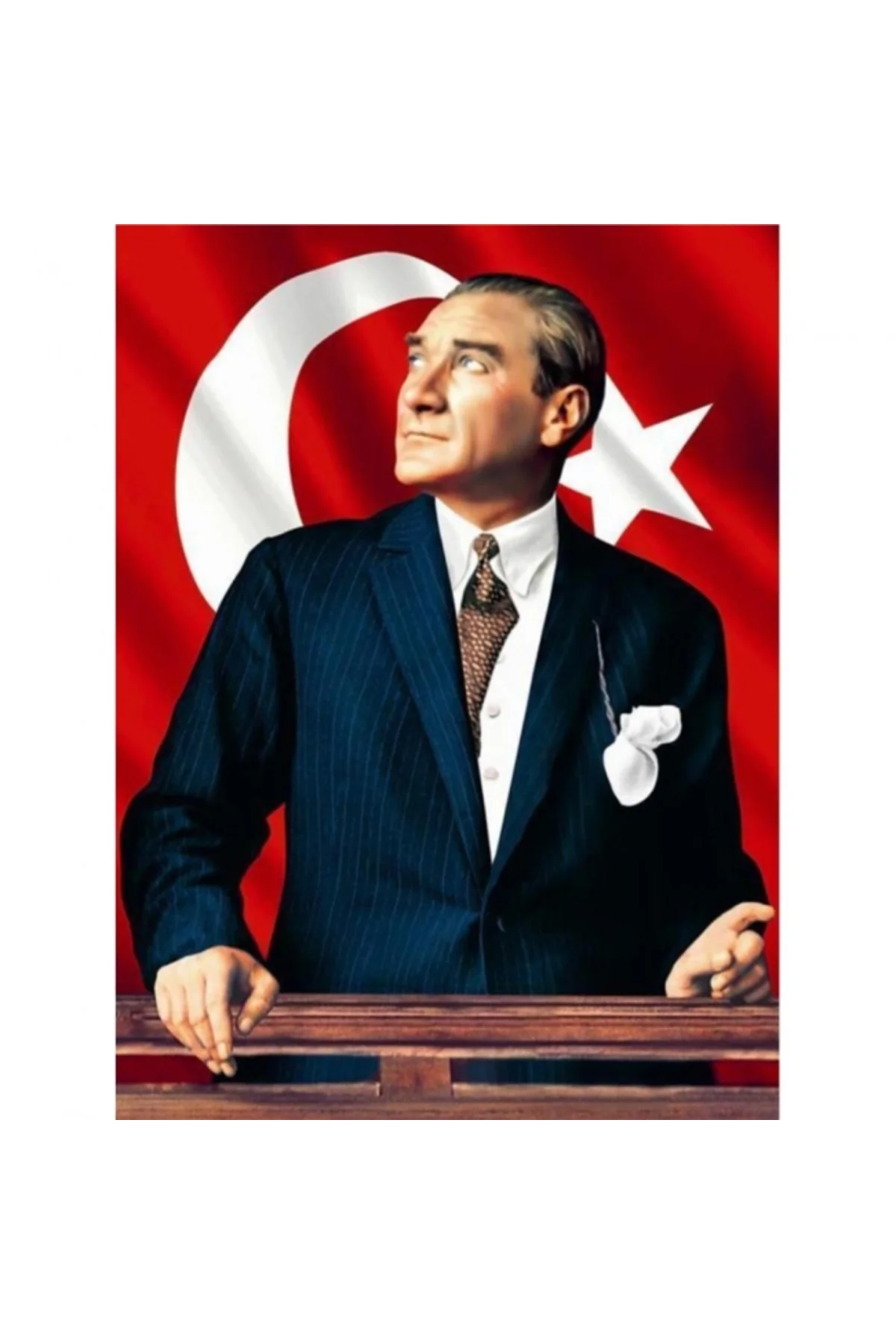 Canvas Atatürk Ve Bayrak Sayılarla Boyama Seti KASNAKLI DUVARA AS