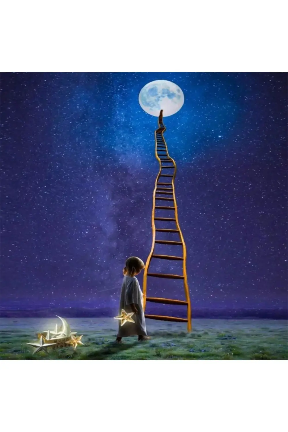 Canvas Aya Yolculuk Sayılarla Boyama Seti KASNAKLI ÇERÇEVELİ