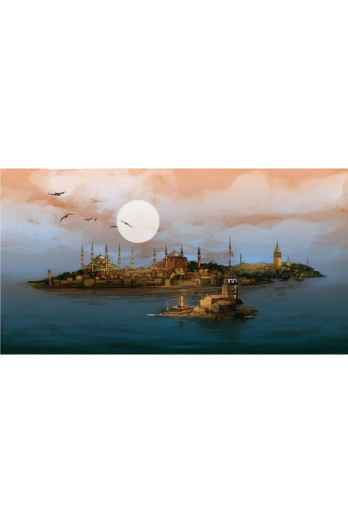 Canvas Bir İstanbul Masalı Sayılarla Boyama Seti  Kasnaklı 50 x 6